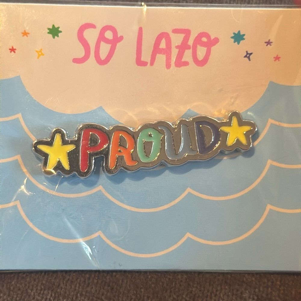 PROUD Pride Enamel Pin Badge by So Lazo NEW